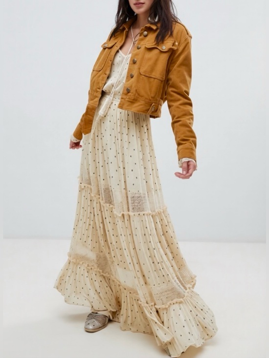 Free People Jackets & Blazers - Free People Everlyn Corduroy Crop Jacket Large ‘Marygold’ ASO Santa Clarita Diet